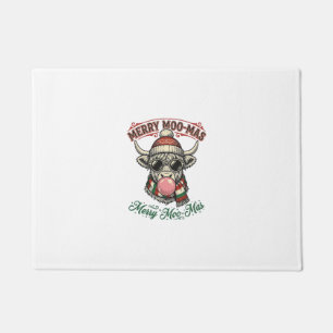 Christmas Cow Shirt Cute Highland Holiday Pun Desi Doormat