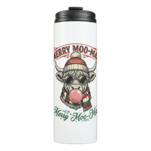 Christmas Cow Shirt Cute Highland Holiday Pun Desi Thermal Tumbler