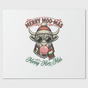 Christmas Cow Shirt Cute Highland Holiday Pun Desi Wrapping Paper