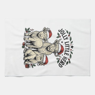 Christmas Cow Shirt Vintage Holiday Herd Art Kitchen Towel