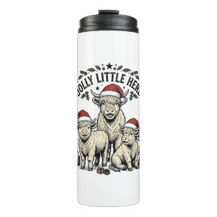 Christmas Cow Shirt Vintage Holiday Herd Art Thermal Tumbler