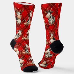 Christmas Cow Socks