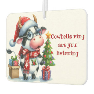 Christmas Cow Tree Presents Air Freshener
