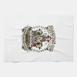 Christmas Cow Trio Vintage Barn Holiday Shirt Desi Kitchen Towel