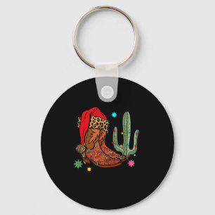 Christmas Cowgirl Boots,western Christmas Funny Gi Keychain