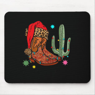 Christmas Cowgirl Boots,western Christmas Funny Gi Mouse Pad
