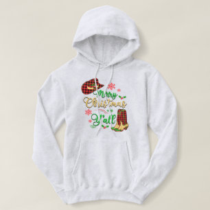 Christmas Cowgirl Hat & Boots Hoodie Sweatshirt
