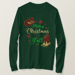 Christmas Cowgirl Hat & Boots T-Shirt