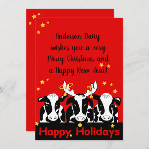 Christmas Cows Flat Custom Holiday Card