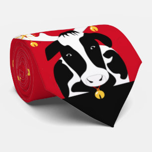 Christmas Cows Funny Necktie