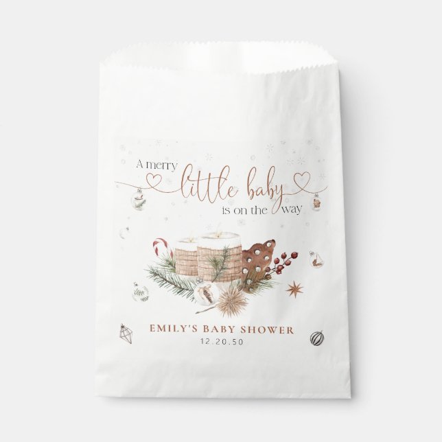 Christmas Cozy Baby Shower Favour Bag (Front)