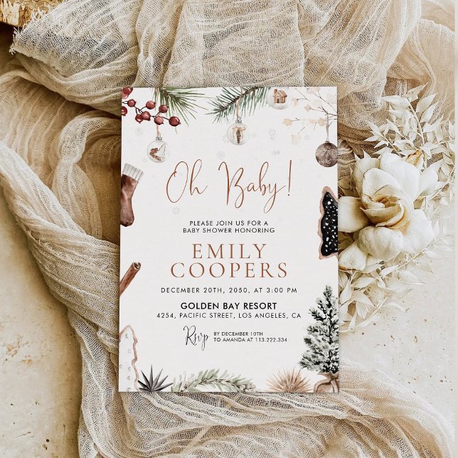 Christmas Cozy Baby Shower Invitation (Creator Uploaded)