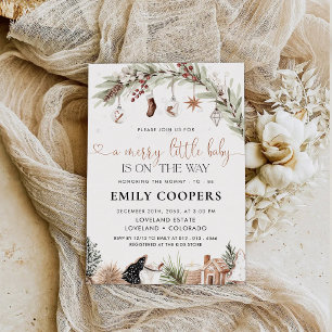 Christmas Cozy Baby Shower Invitation
