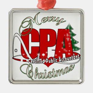 CHRISTMAS CPA Certified Public Accountant Metal Ornament