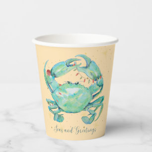 Christmas Crab Beach Paper Cups