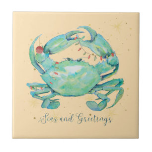 Christmas Crab Beach Tile