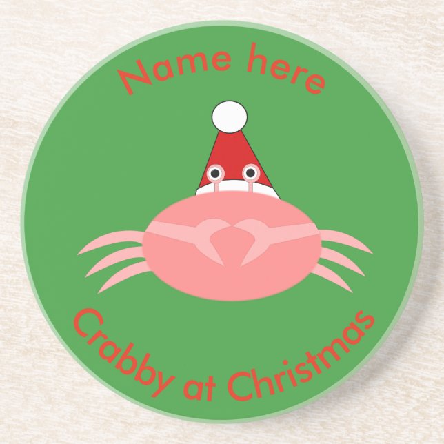 Christmas Crab Custom Coasters (Front)