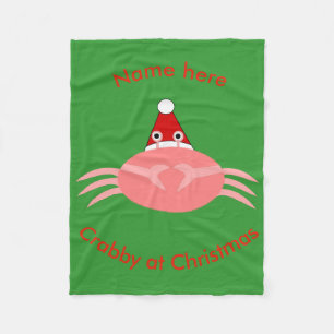 Christmas Crab Custom Fleece Blanket