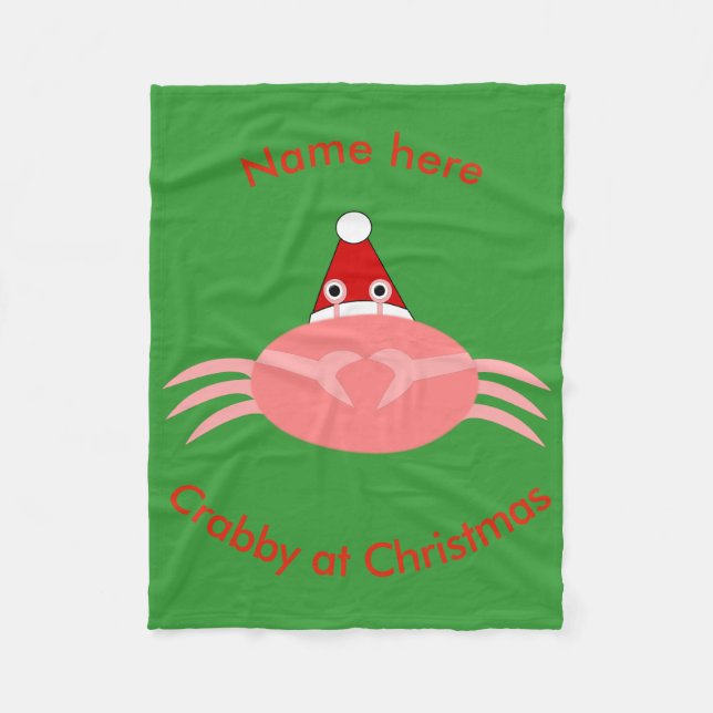 Christmas Crab Custom Fleece Blanket (Front)