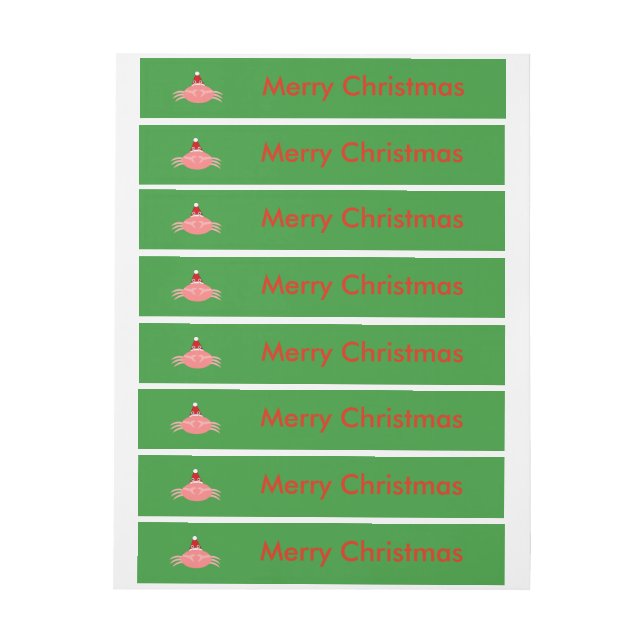 Christmas Crab Custom Labels (Sheet)
