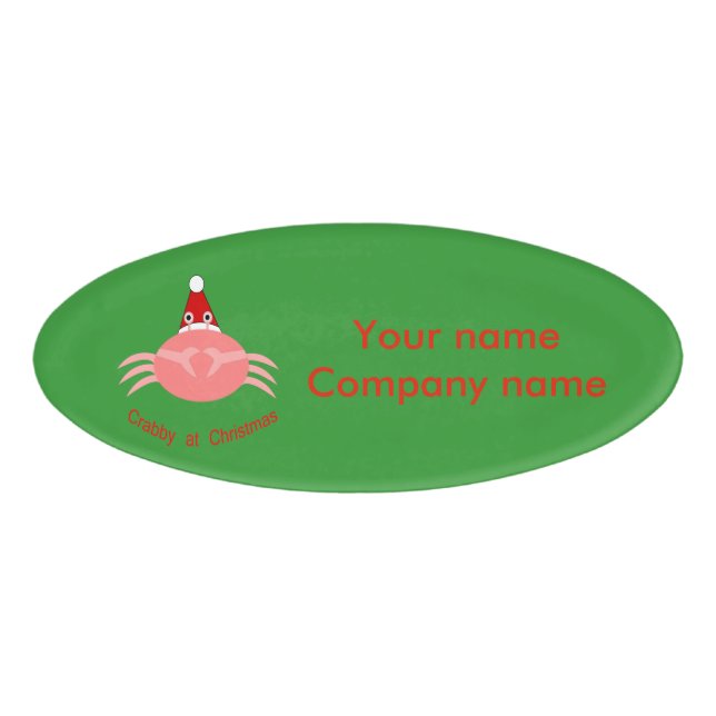 Christmas Crab Custom Name Tag (Front)