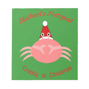 Christmas Crab Custom Notepad