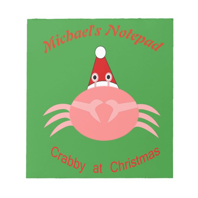 Christmas Crab Custom Notepad (Front)