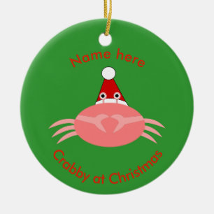 Christmas Crab Custom Ornament