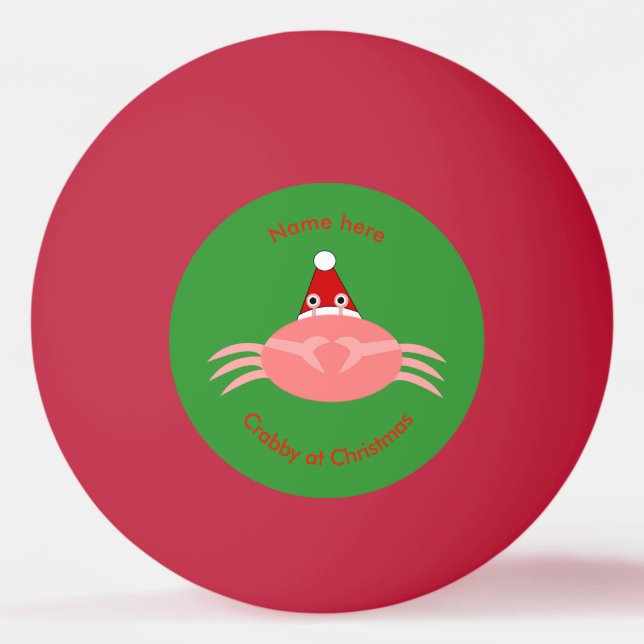 Christmas Crab Custom Ping Pong Ball (Front)