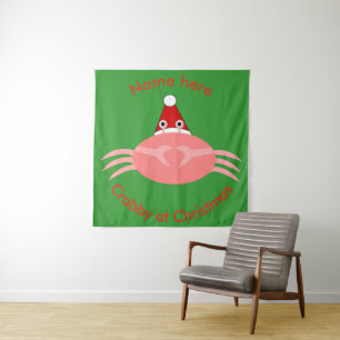 Christmas Crab Custom Tapestry