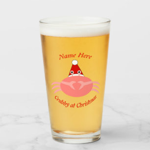 Christmas Crab Personalized Glass
