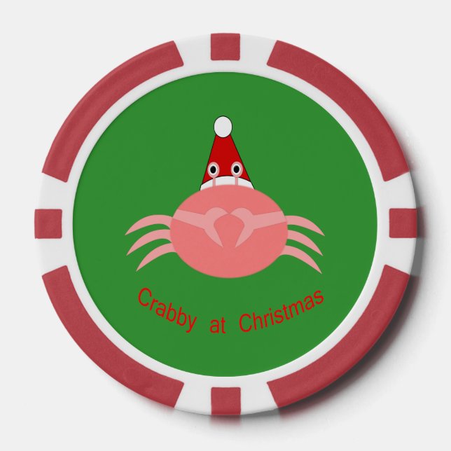 Christmas Crab Poker Chips (Front)