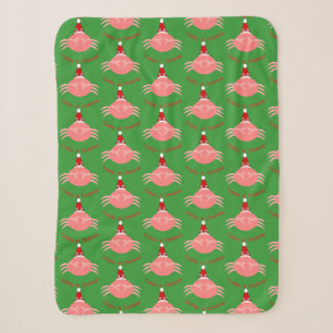 Christmas Crab Sherpa Blanket