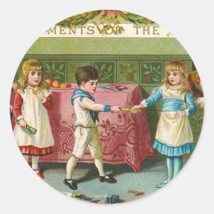 Christmas Crackers Classic Round Sticker