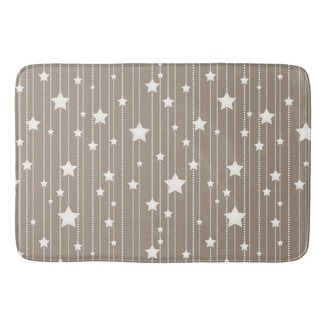 Christmas craft holidays hanging white stars  bath mat (Front)