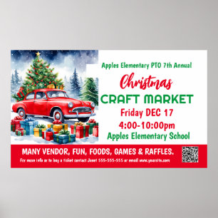 Christmas Craft Market PTO PTA Church Banner Poster