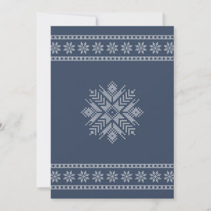 Christmas craft snowflake in blue invitation