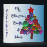 Christmas Crafts & Ideas Notebook Binder<br><div class="desc">Store all your crafty ideas for the holidays in one place. Recipes, home-made crafts or gifts, notecards, or a host of other holiday ideas can be stored in this cute binder. Multi-coloured buttons create a Christmas tree for the front and back of the binder, and the spine can be personalized...</div>