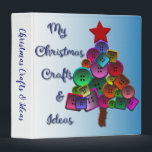 Christmas Crafts & Ideas Notebook Binder<br><div class="desc">Store all your crafty ideas for the holidays in one place. Recipes, home-made crafts or gifts, notecards, or a host of other holiday ideas can be stored in this cute binder. Multi-coloured buttons create a Christmas tree for the front and back of the binder, and the spine can be personalized...</div>