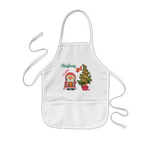 Christmas crafts Santa Claus, pixel art, Kids Apron