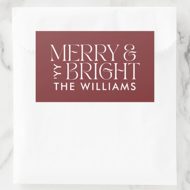 Christmas cranberry burgundy modern elegant simple sticker (Bag)