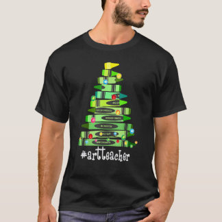 Christmas Crayon Art Teacher Tree Best Christmas T-Shirt