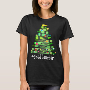 Christmas Crayon Sped Teacher Tree Best  Christmas T-Shirt