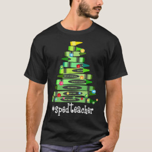 Christmas Crayon Sped Teacher Tree Best Christmas T-Shirt