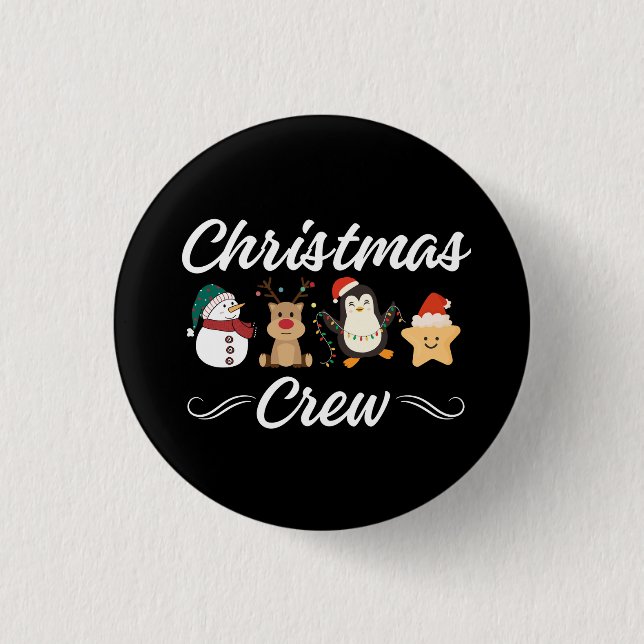 Christmas Crew 1 Inch Round Button (Front)