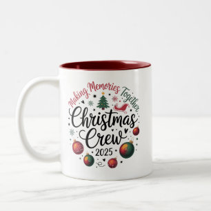 Christmas Crew 2025 Matching Family Group Xmas Two-Tone Coffee Mug