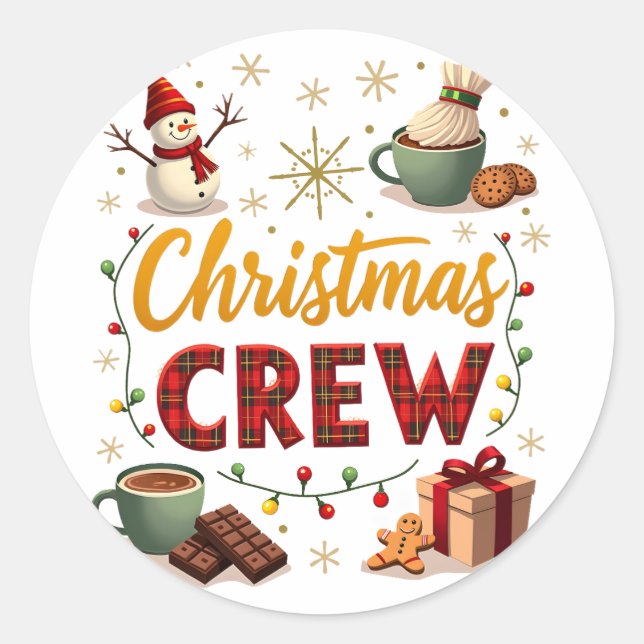Christmas Crew Classic Round Sticker (Front)