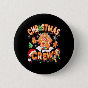 Christmas Crew Cookie House Gingerbread Family Xma 2 Inch Round Button