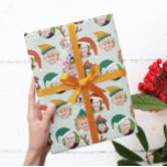 Christmas Crew Custom Six Photo Funny Holiday Gift Wrapping Paper<br><div class="desc">**Scroll down for photo How To below!** This funny and very merry Christmas gift wrapping paper will delight your friends and family when you personalize it with the photos of your kids, parents, friends and even pets putting the whole crazy cast of characters in silly holiday Santa and elf hats....</div>