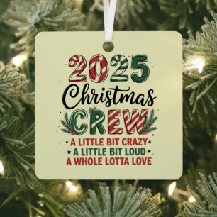 Christmas Crew Family Christmas 2025 Matching Suad Metal Ornament